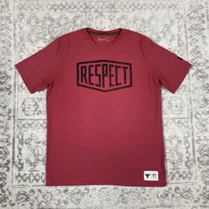 Under Armour T Shirt Project Rock Respect Red Short Sleeve Mens Size Large